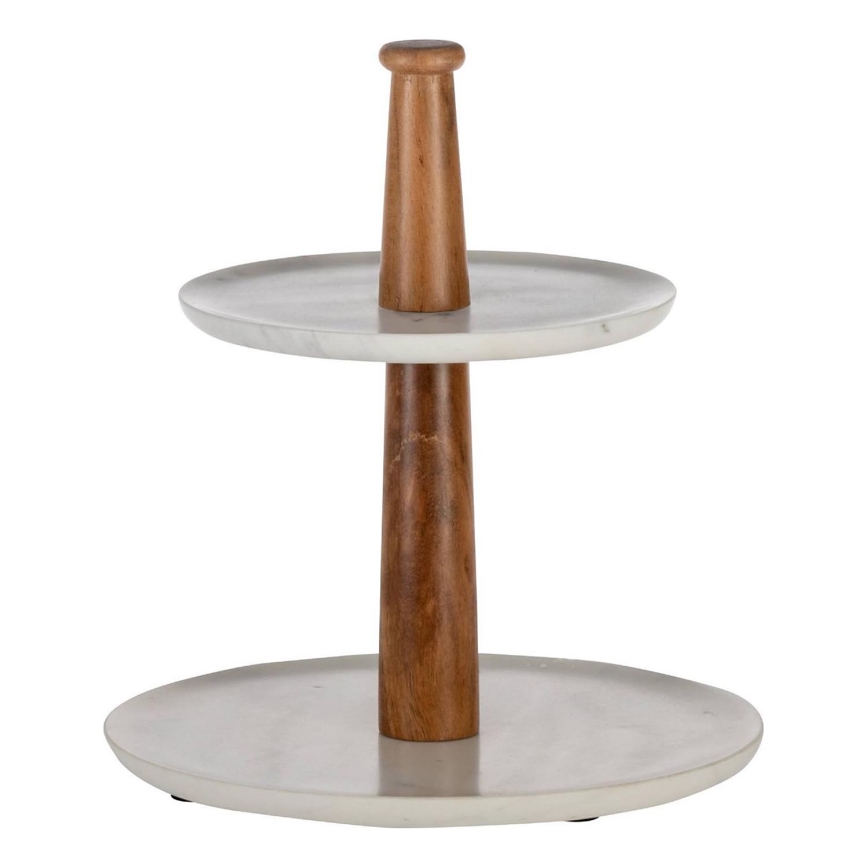 Eglo - Serving stand 28x25,5 cm wood/marble