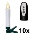 Eglo - SET 10x LED Lighting for Christmas tree 1xLED/0,06W/1xAA IP44 +RC