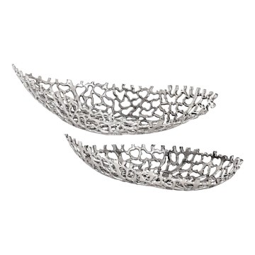 Eglo - SET 2x Decorative tray 44/61 cm silver