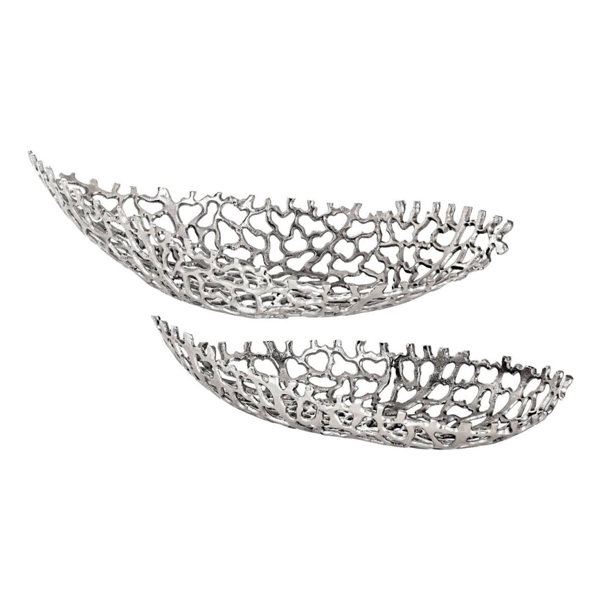 Eglo - SET 2x Decorative tray 44/61 cm silver