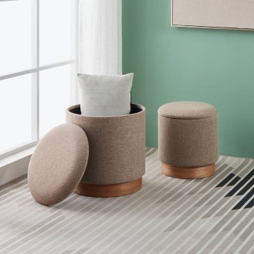 Eglo - SET 2x Stool d. 30,5/37 cm brown