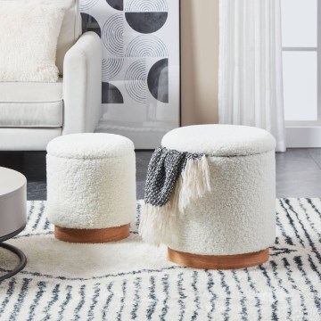 Eglo - SET 2x Stool d. 30,5/37 cm white