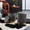 Eglo - SET 2x Stool d. 31,5/36 cm grey/gold