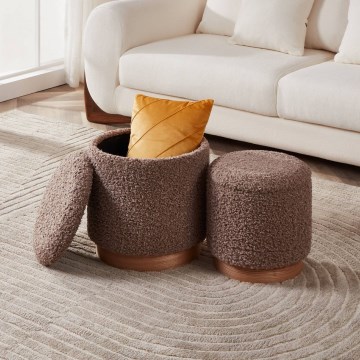 Eglo - SET 2x Stool d. 31,5/38,5 cm brown