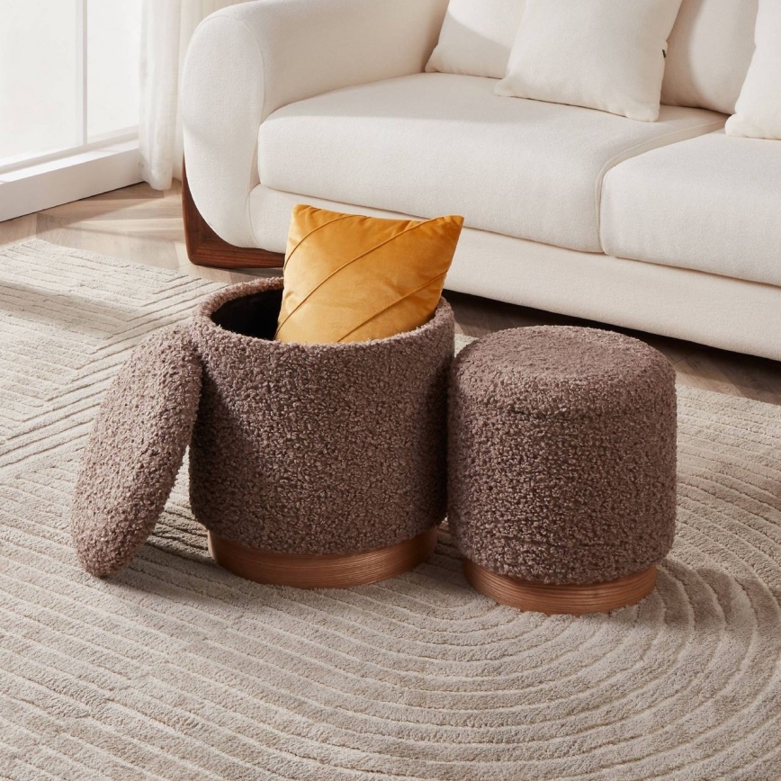 Eglo - SET 2x Stool d. 31,5/38,5 cm brown