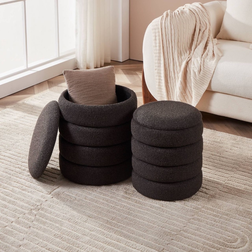 Eglo - SET 2x Stool d. 33,5/40 cm black