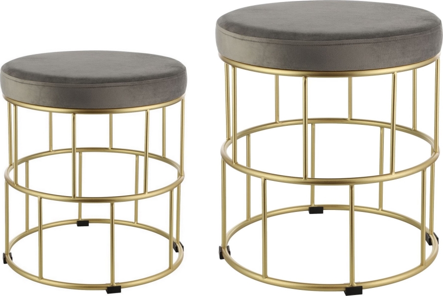 Eglo - SET 2x Stool grey/gold