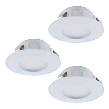 Eglo - SET 3x LED Bathroom recessed light PINEDA 1xLED/4,9W/230V IP44