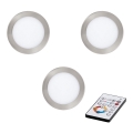 Eglo - SET 3x LED Dimmable recessed light TINUS LED/17W/230V + remote control
