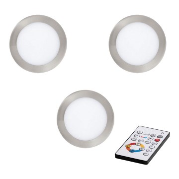 Eglo - SET 3x LED Dimmable recessed light TINUS LED/17W/230V + remote control