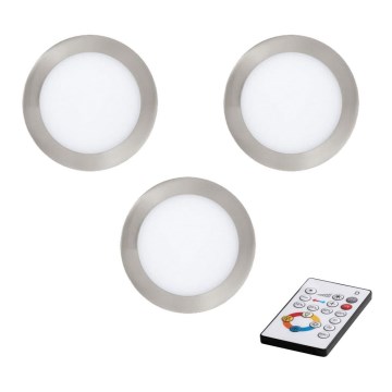 Eglo - SET 3x LED Dimmable recessed light TINUS LED/6W/230V + remote control