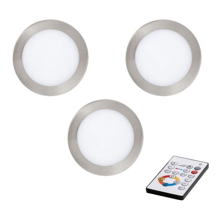 Eglo - SET 3x LED Dimmable recessed light TINUS LED/6W/230V + remote control