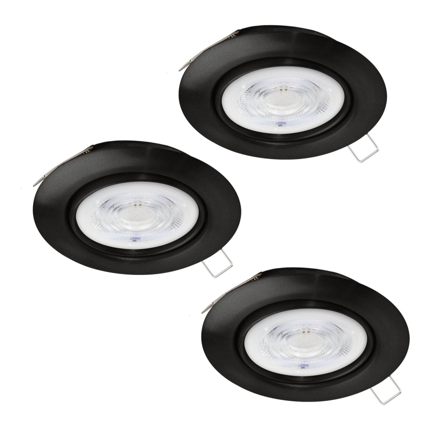 Eglo - SET 3x LED Recessed light 1xGU10/4W/230V black