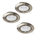 Eglo - SET 3x LED Recessed light 1xGU10/4W/230V matte chrome