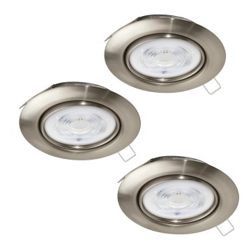 Eglo - SET 3x LED Recessed light 1xGU10/4W/230V matte chrome
