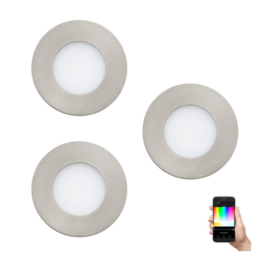 Eglo - SET 3x LED RGB Dimmable recessed light FUEVA-C 1xLED/3W/230V
