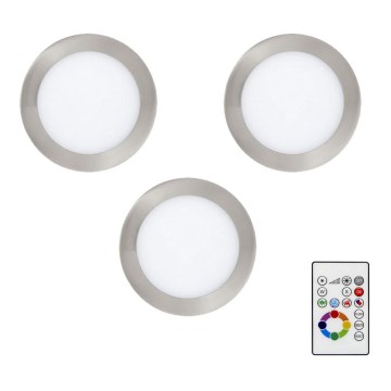 Eglo - SET 3x LED RGBW Dimmable recessed light TINUS 4,8W/230V + remote control