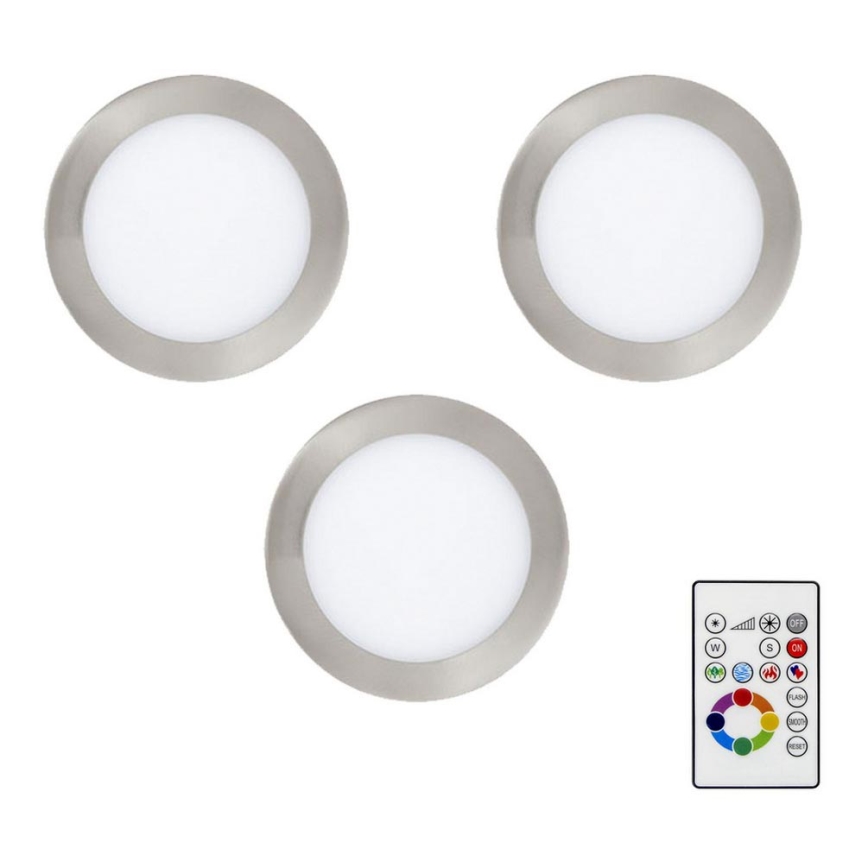 Eglo - SET 3x LED RGBW Dimmable recessed light TINUS 4,8W/230V + remote control