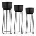 Eglo - SET 3x Metal flowerpot black