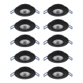Eglo - Set of 10 LED recessed downlights LED/4.9W/230V 2700/4000/6500K Ø 9 cm black