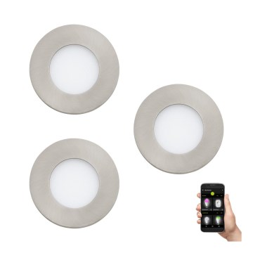 Eglo - Set of 3 dimmable LED bathroom lights FUEVA-Z, 2.8W each / 230V, IP44, Ø 8.5 cm