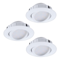Eglo - Set of 3 Dimmable LED Recessed Downlights PINEDA LED/5.5W/230V