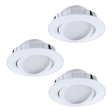 Eglo - Set of 3 Dimmable LED Recessed Downlights PINEDA LED/5.5W/230V