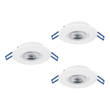 Eglo - Set of 3 LED recessed ceiling lights LED/4,9W/230V 2700/4000/6500K dia. 9 cm white