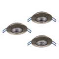 Eglo - Set of 3 LED recessed downlights, 4.9W, 230V, 2700/4000/6500K, Ø 9 cm, matte chrome