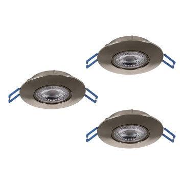 Eglo - Set of 3 LED recessed downlights, 4.9W, 230V, 2700/4000/6500K, Ø 9 cm, matte chrome