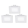 Eglo - Set of 3 LED recessed downlights FUEVA 1 LED/2,7W/230V 8,5x8,5 cm
