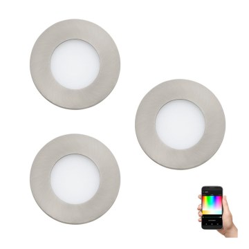 Eglo - Set of 3 LED RGB Dimmable Recessed Downlights FUEVA-C LED/3W/230V Ø 8.5 cm