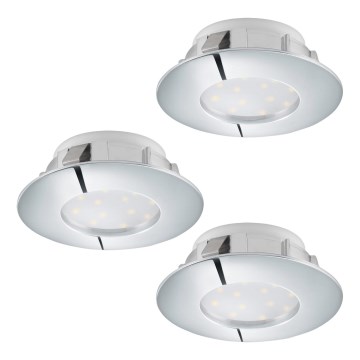Eglo - Set of 3 PINEDA LED recessed downlights, 4.9W/230V