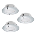 Eglo - Set of 3 PINEDA LED recessed downlights, 6W, 230V