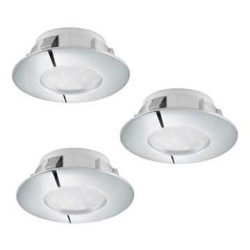 Eglo - Set of 3 PINEDA LED recessed downlights, 6W, 230V