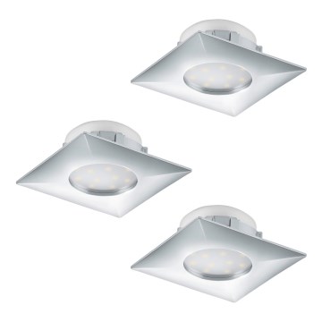 Eglo - Set of 3 PINEDA LED recessed downlights LED/6W/230V