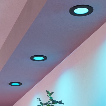 Eglo - Set of 3 RGBW dimmable LED recessed bathroom downlights LED/2.8W/230V 2700-6500K Ø 8.8 cm IP44 Black