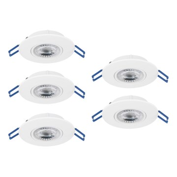 Eglo - SET of 5 LED recessed ceiling lights LED/4.9W/230V 2700/4000/6500K Ø 9 cm white