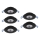 Eglo - Set of 5 LED recessed downlights, 4.9 W, 230 V, selectable color temperature 2700/4000/6500 K, Ø 9 cm, black