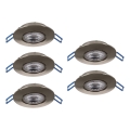 Eglo - Set of 5 LED recessed downlights LED/4.9W/230V 2700/4000/6500K Ø 9 cm matte chrome