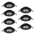 Eglo - Set of 7 LED recessed downlights, 4.9W, 230V, 2700/4000/6500K, Ø 9 cm, black