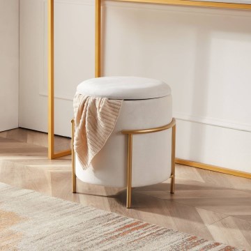 Eglo - Stool 46x41 cm white/gold