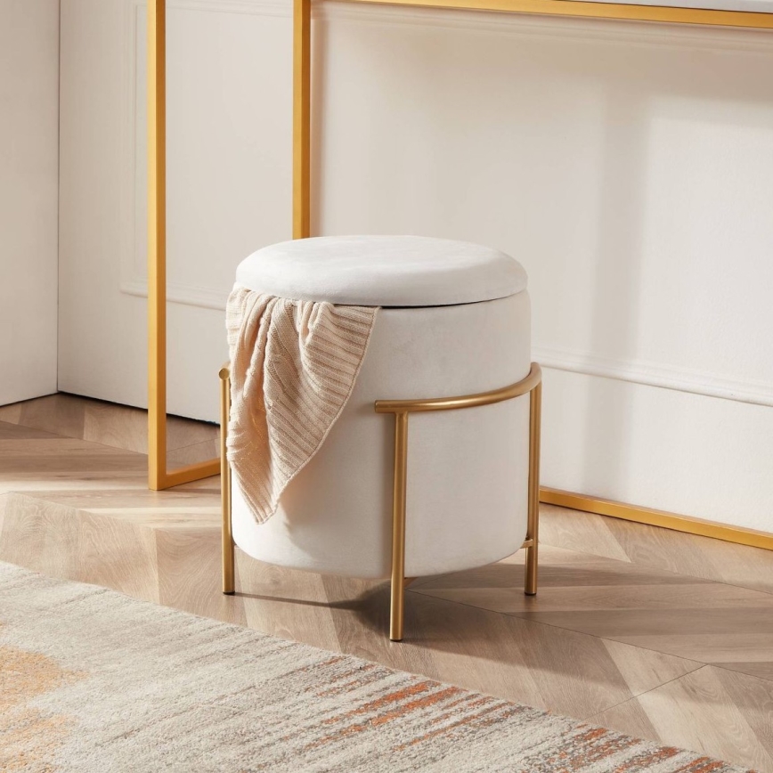 Eglo - Stool 46x41 cm white/gold