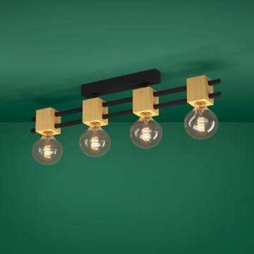 Eglo - Surface-mounted chandelier 4xE27/40W/230V black/brown