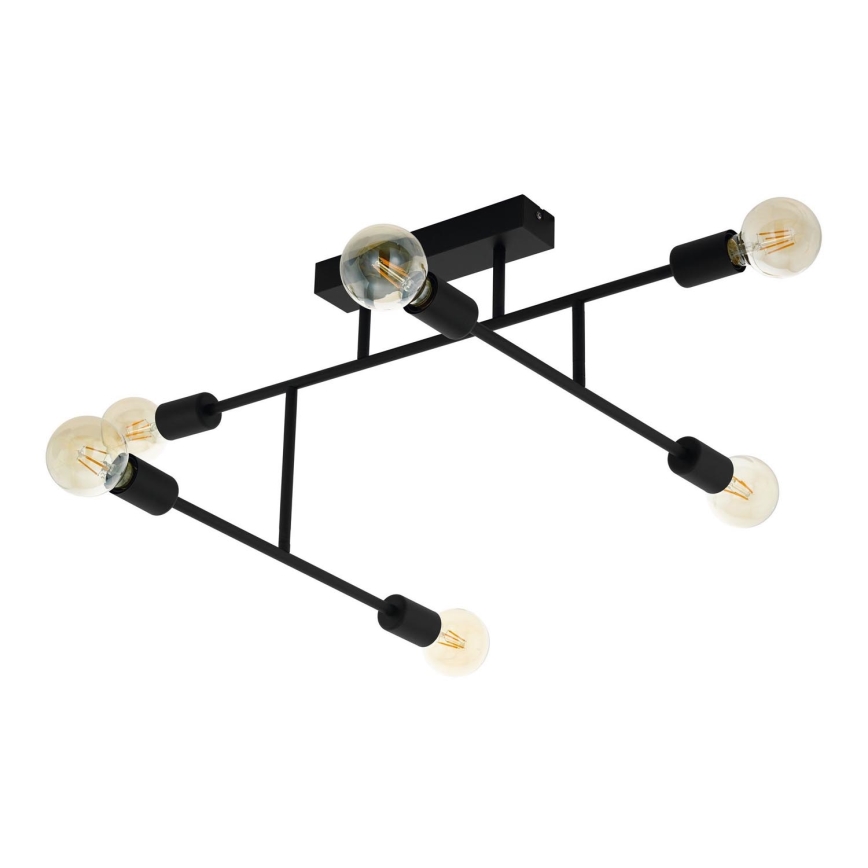Eglo - Surface-mounted chandelier 6xE27/40W/230V black