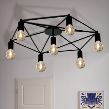 Eglo - Surface-mounted chandelier 7xE27/60W/230V black