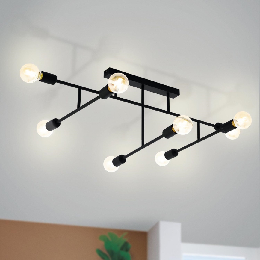 Eglo - Surface-mounted chandelier 8xE27/40W/230V black