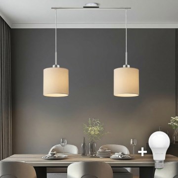 Eglo - TUNJA LED Cable Pendant 2xE27/60W/230V, Cream