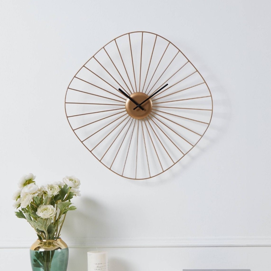 Eglo - Wall clock 1xAA 50x50 cm gold