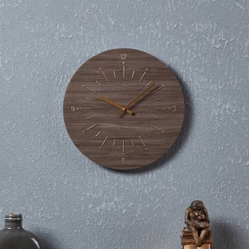 Eglo - Wall clock 1xAA d. 30 cm brown